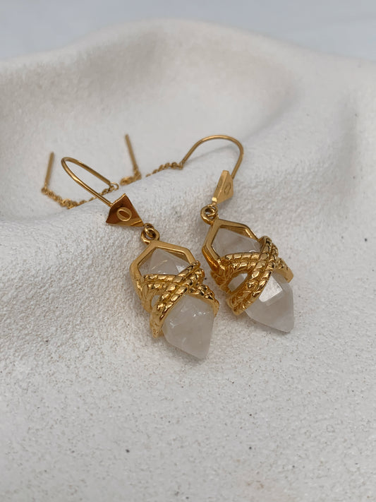 QUARTZ DROP EARRINGS