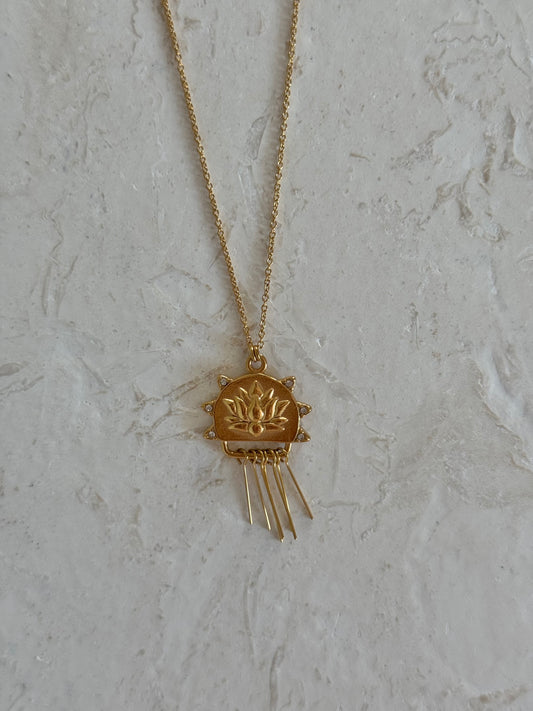 LOTUS DANGLE NECKLACE