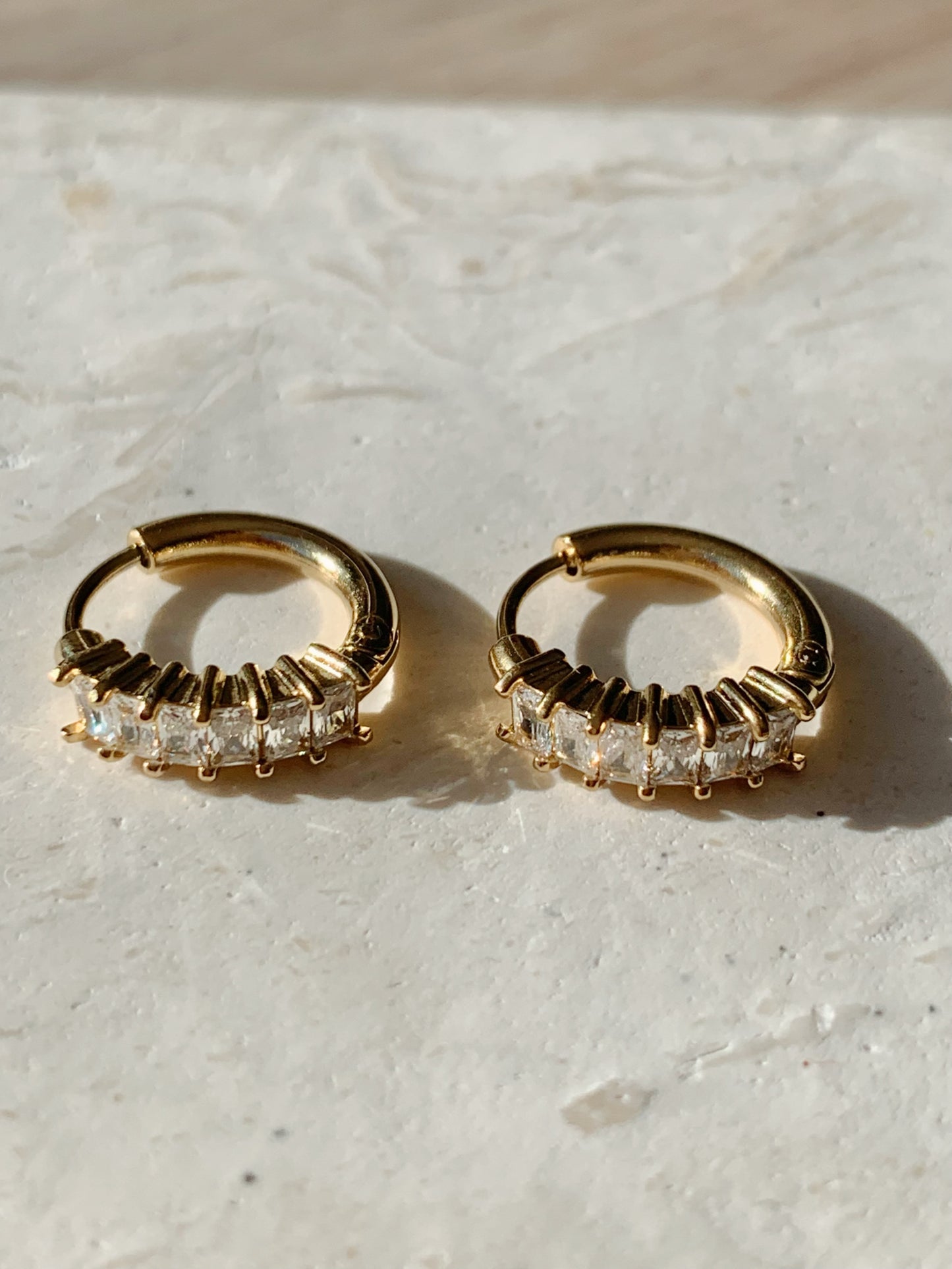 BAGUETTE MINI HOOP EARRINGS