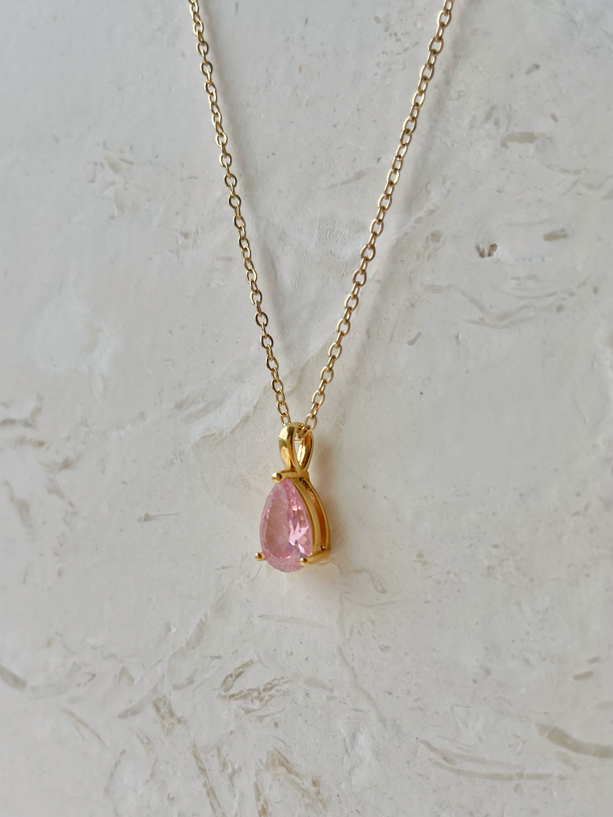 October Birthstone Necklace - Pink Tourmaline – Stash Jewelry